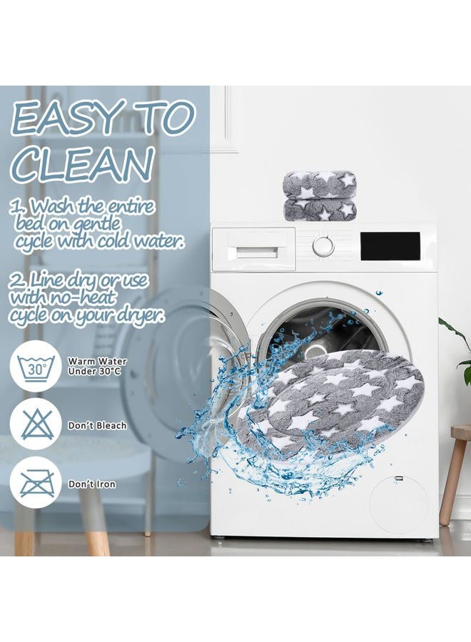 VitalCozy 2 Pack Self Warming Cat Mat Self Heating Pad Bed Reversible Machine Washable Reflects Body Heat Warm Thermal Pet Pad Crate Blanket for Feral and Indoor Cat (20'',Large Star) - Image 5