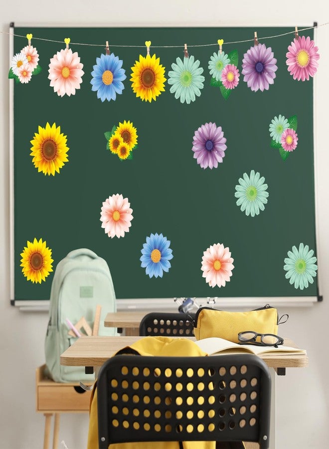 Yisong 45 Pcs Sun Flower Cutouts Large Sunflower Bulletin Board Decoration Spring Flower Classroom Decor Sunflower Bulletin Board for Classroom School Home Birthday Baby Shower Wall Window Decor - Image 5
