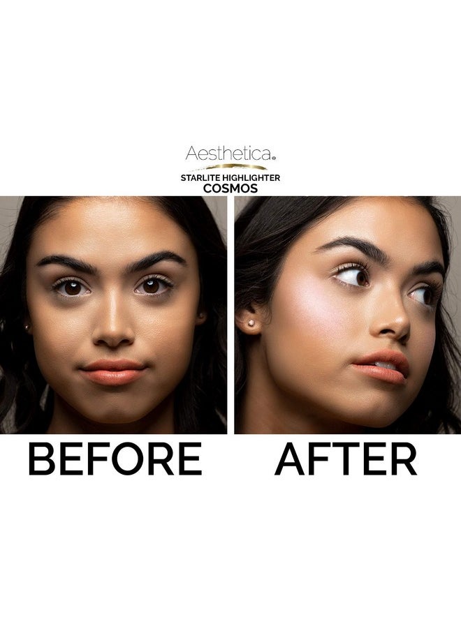 Aesthetica - Starlite Highlighter Metallic Shimmer Highlighting Makeup Powder Cosmos (Sparkling Rose Gold) - Image 1