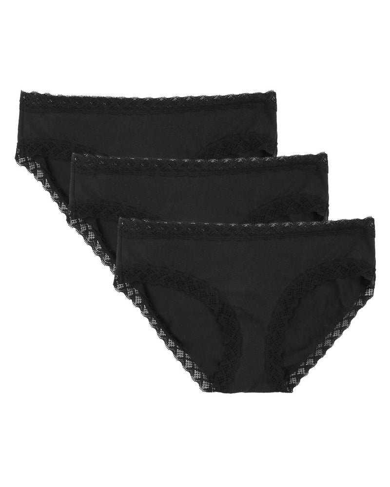 Natori Women's Bliss Girl Brief, Black (3 Pack), Medium - Image 5