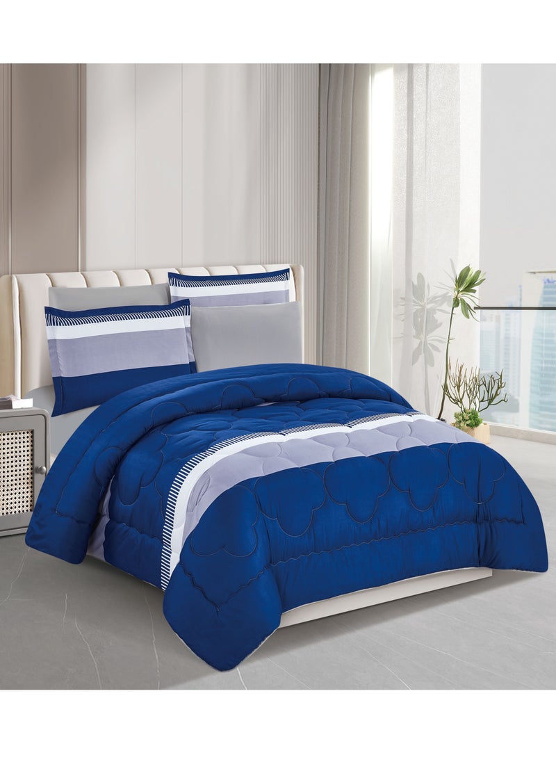 Stargold Super Soft Printed Comforter, 6pcs Set, Microfiber High-Quality Fabric, Stylish and Premium Design, Durable, Ideal For Home Bedroom 240X220CM  - Image 1