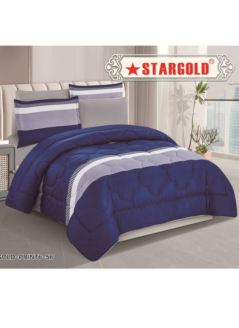 Stargold Super Soft Printed Comforter, 6pcs Set, Microfiber High-Quality Fabric, Stylish and Premium Design, Durable, Ideal For Home Bedroom 240X220CM  - Image 2