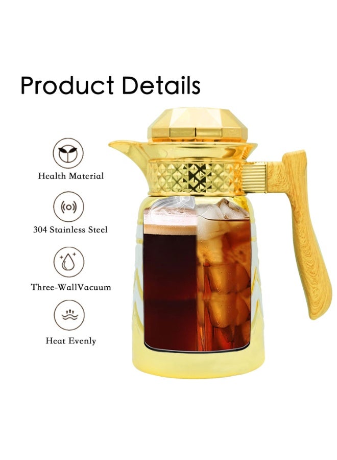 Sakura Train 1000ML Purely Handmade Enamel Drip Glue Process Luxury Thermal Coffee Carafe Insulated Stainless Steel Vacuum Coffee Carafe for Hot Liquids, Turkish Middle Eastern Stainless Steel Teapot Coffee Pot for Women, Men, Adults, Guests or Party - Best Gift Idea - Image 3