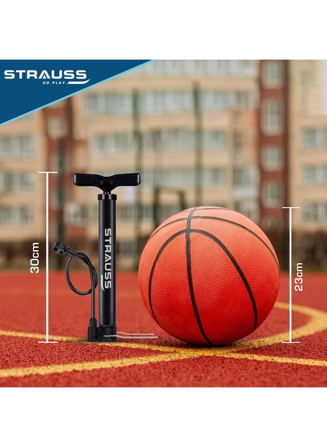 Strauss Bicycle Air Pump with Needle & Dual Valve | 30 CM Long | Portable Pump with 2 Modes, Ideal for Inflating Bicycle, Swimming Rings | Sturdy Base & Ergonomic Handle, (Black) - Image 4