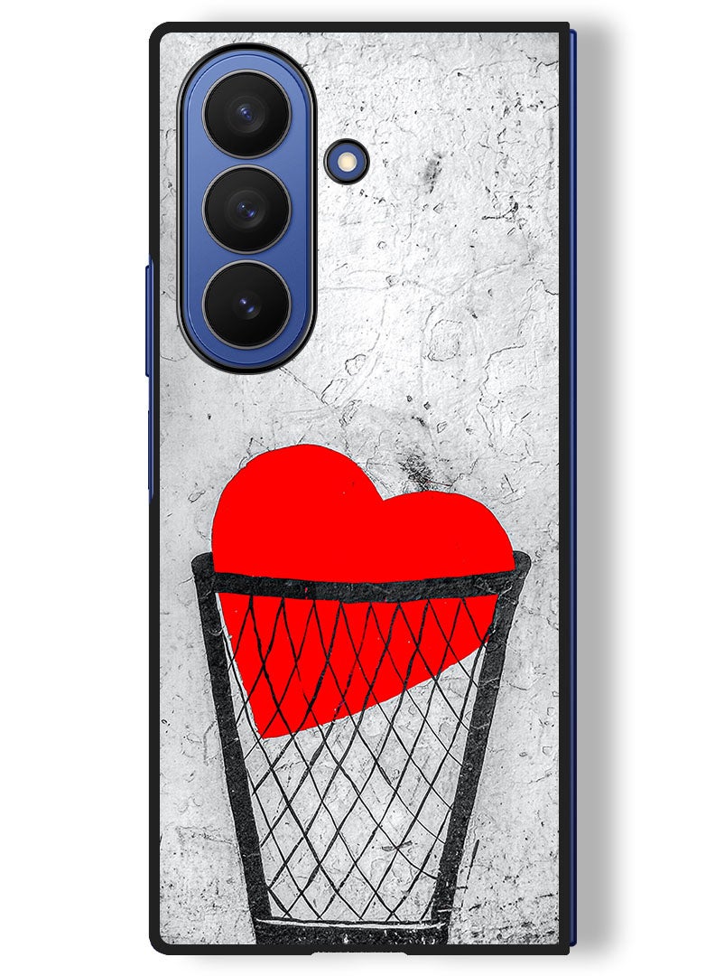 Theodor Case Compatible with Samsung Galaxy Z Fold 7 - 8 Inch Protection Shockproof Bumper Cover heart_love_sad - Image 1