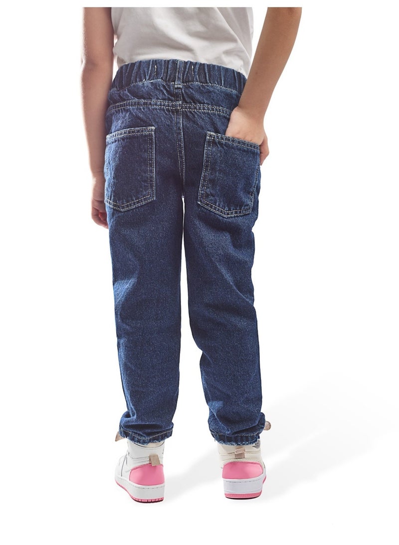 EGY WEAR Girls' dark  Blue  Boyfriend Jeans - Image 2