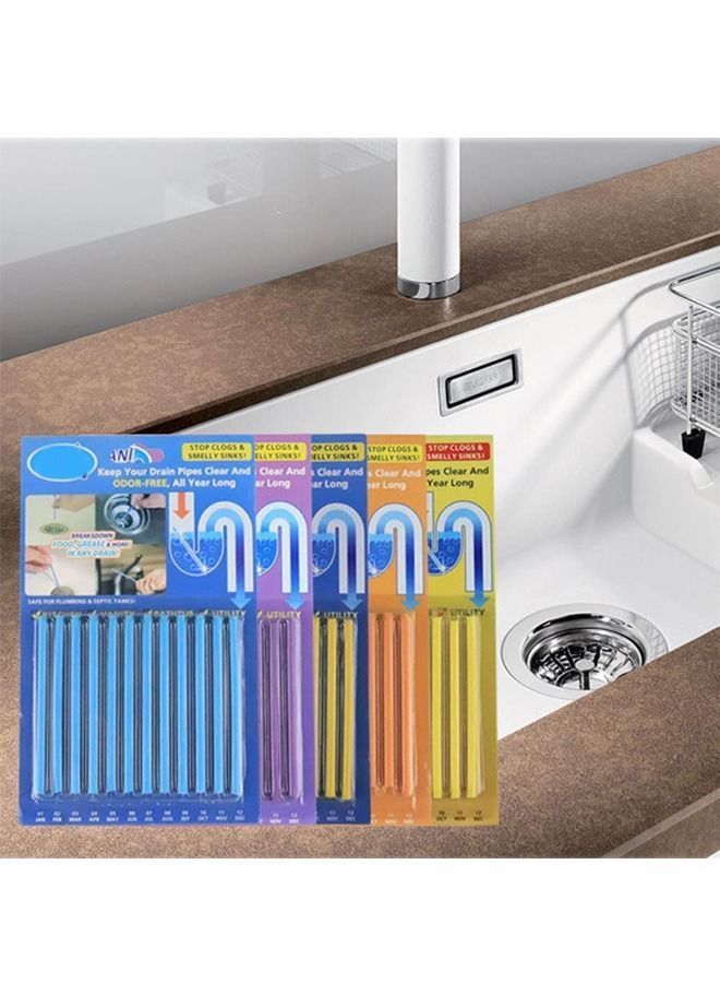 Y&D Drain Cleaner Stick 48Pcs Sticks Deodorizer Bathroom Sink Cleaning Tool for Kitchen Shower Bathroom Toilet Freshener - Image 5