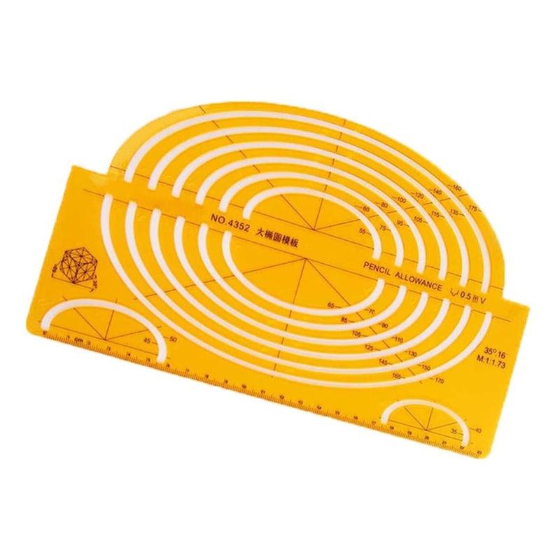 Utoolmart Geometric Drawings Templates Plastic Measuring Template Rulers Clear Drafting Templates Large Isometric Ruler Student Measuring Tool Large Circle Stencils for Painting