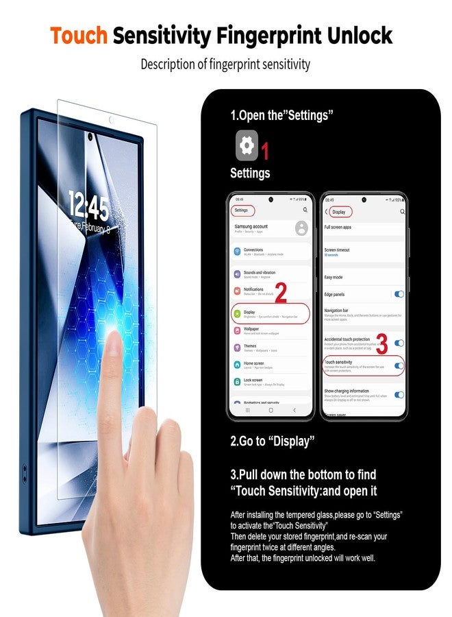 استلق جراب SUPFINE المغناطيسي لهاتف سامسونج جالاكسي S24 ألترا (متوافق مع MagSafe) (حماية فائقة ضد السقوط بمعايير عسكرية) جراب هاتف نحيف وشفاف مقاوم للصدمات، لون أزرق ياقوتي - Image 4