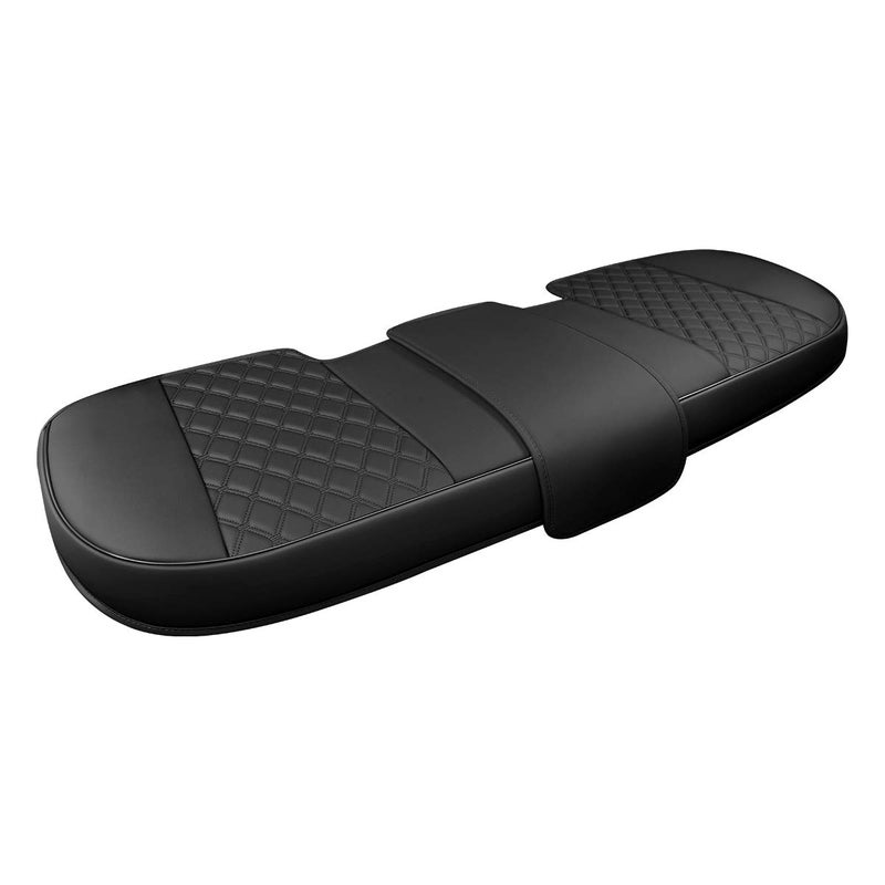 Black Panther Luxury PU Leather Rear Car Seat Cover Compatible with CompactSmall and Medium Vehicles Adjustable Length 4955 Diamond Pattern Embroidery Black