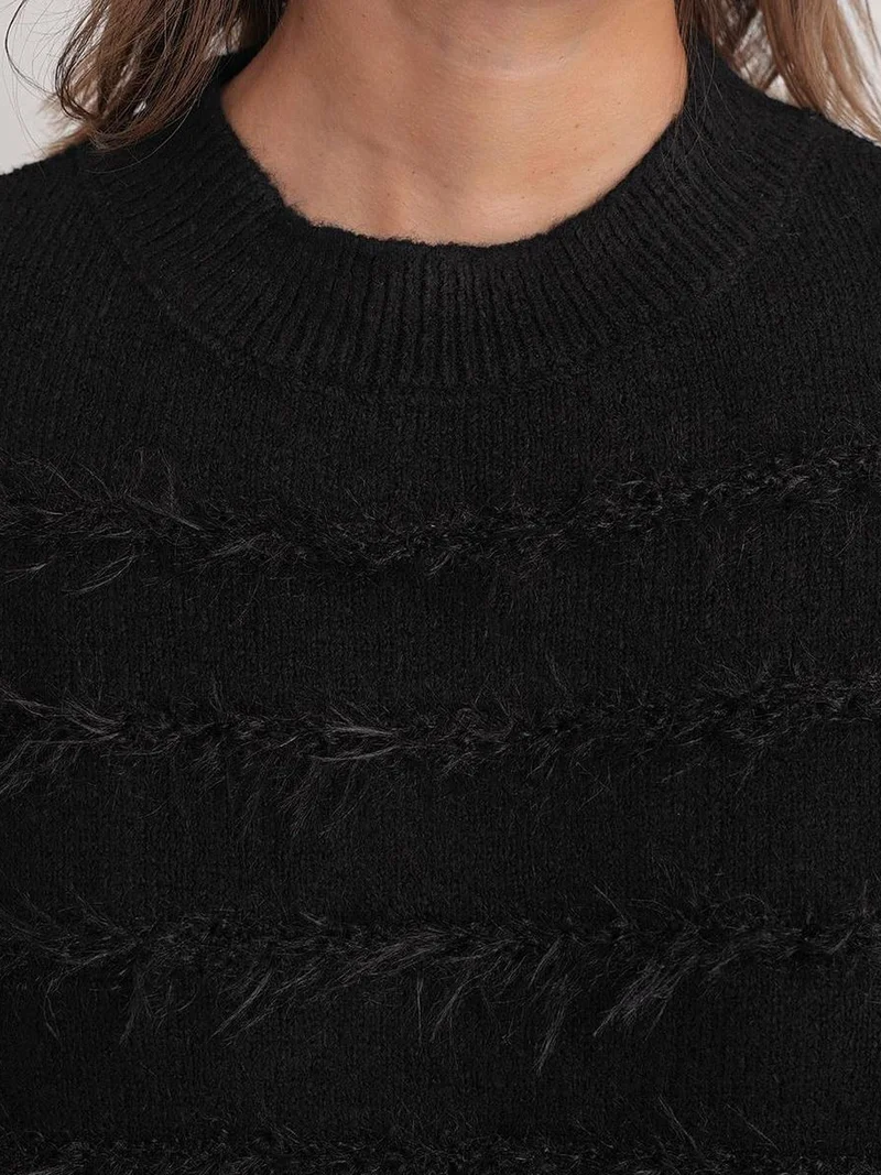 MixRay Black Mixray Relaxed Fit Knit Sweater for Women | Best Price UAE