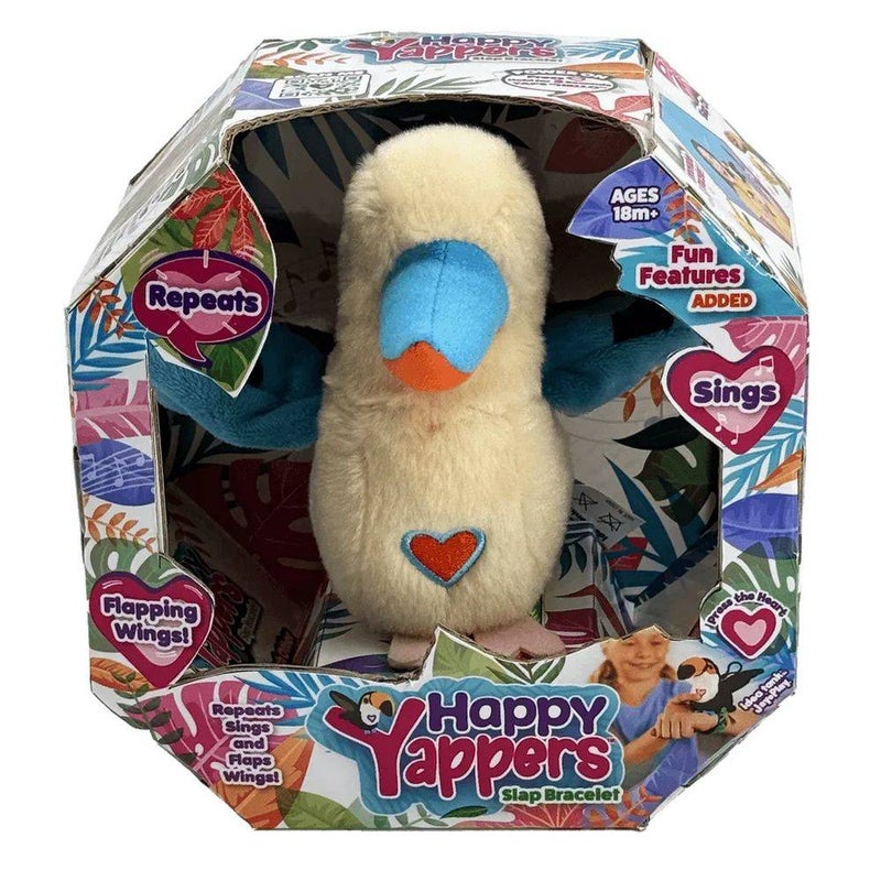 Happy Yappers لعبة طائر الكوكابورا التفاعلية المحشوة من هابي يابرز (بيضاء) - Image 1