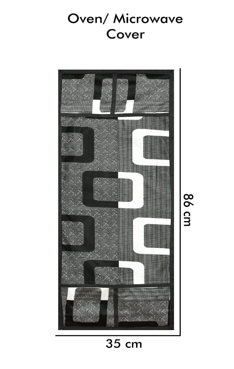 Yellow Weaves Microwave/Oven top ccover 4 Utility Pocket Color (Black Grey) - Image 3