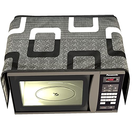 Yellow Weaves Microwave/Oven top ccover 4 Utility Pocket Color (Black Grey) - Image 2