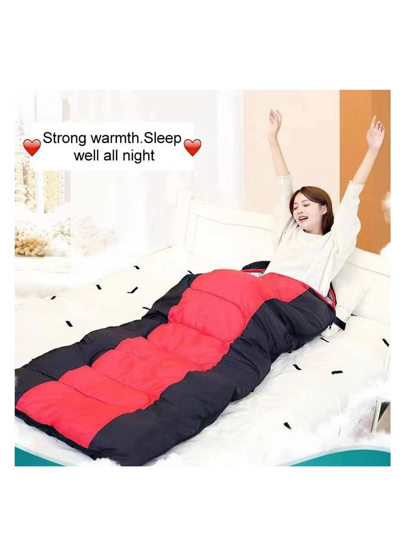 Cool Baby Style COOLBABY Extra Wide Sleeping Bag Lightweight Waterproof Warm Adult Camping Sleeping Bag with Compression Bag Backpacking Sleeping Bag for Outdoor Camping Hiking and Travel (Red)  - Image 5