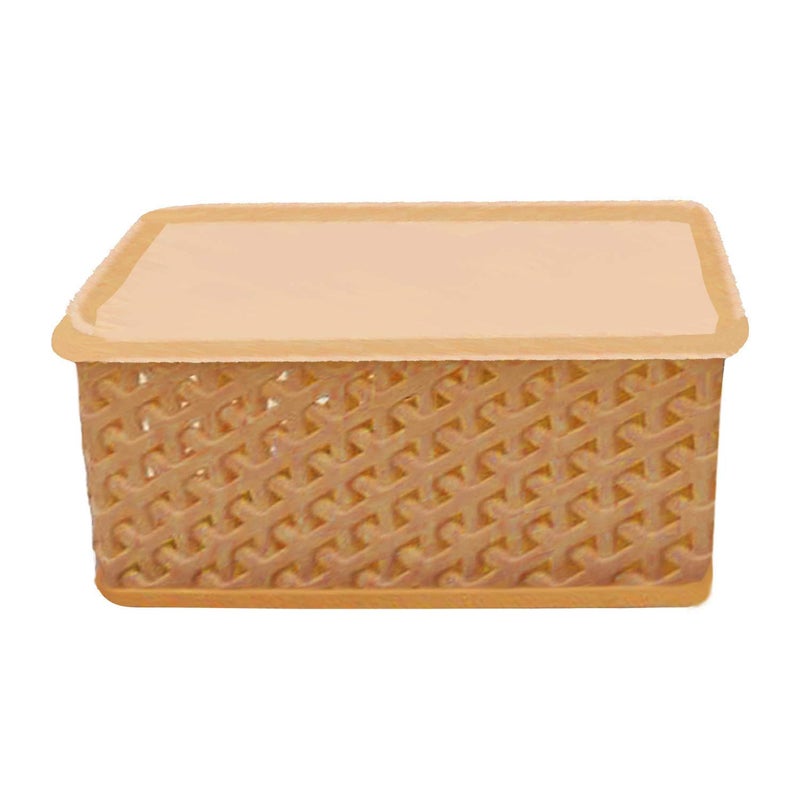 Kuber Industries Heart Home Plastic 3 Pieces Big Size Multipurpose Solitaire Storage Basket with Lid Multi CTHH021599 - Image 2