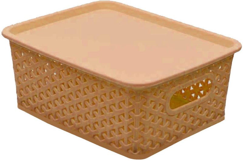 Kuber Industries Heart Home Plastic 3 Pieces Big Size Multipurpose Solitaire Storage Basket with Lid Multi CTHH021599 - Image 5