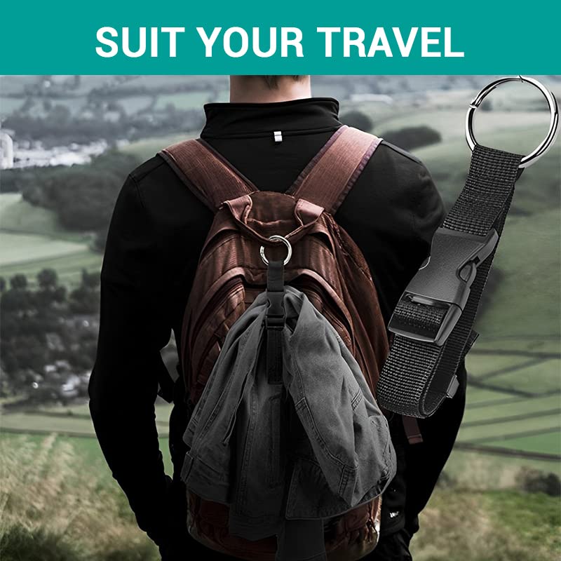 Yopolaz 2 Pack Add a Bag Luggage Straps - Adjustable Suitcase Belts Travel Accessories - Jacket Gripper Arm Saver Easy to Carry Your Extra Bags (Black) - Image 4