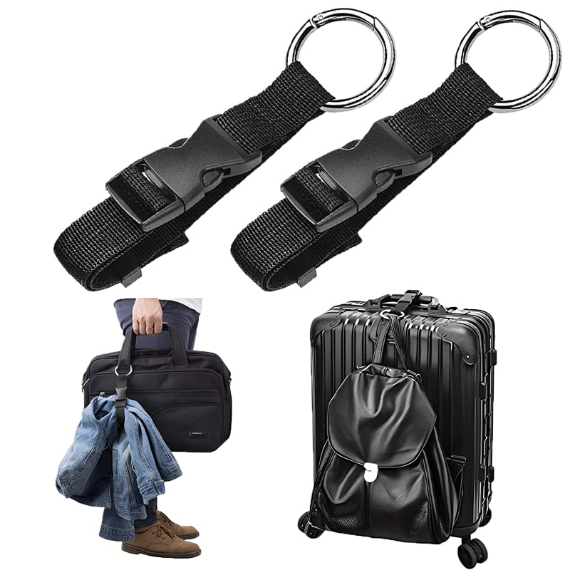 Yopolaz 2 Pack Add a Bag Luggage Straps - Adjustable Suitcase Belts Travel Accessories - Jacket Gripper Arm Saver Easy to Carry Your Extra Bags (Black) - Image 1