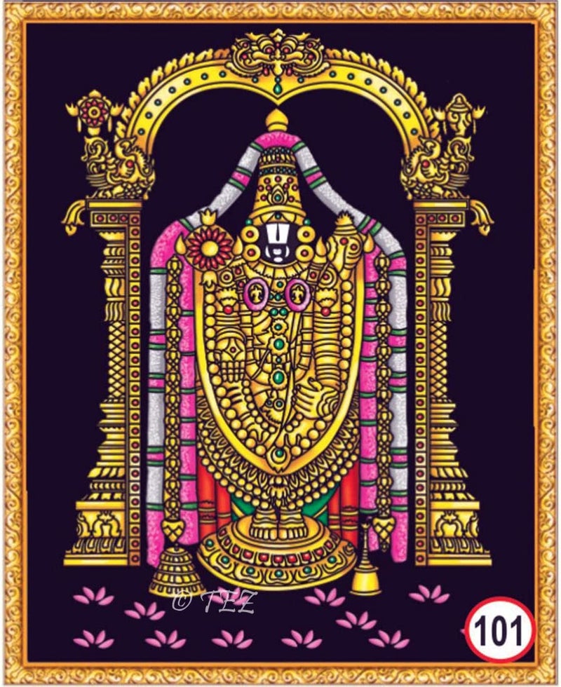 Tez DIY - Emboss Painting Kit, Lord Tirupati, Medium(13x19 inch), Design No. 101 - Image 1