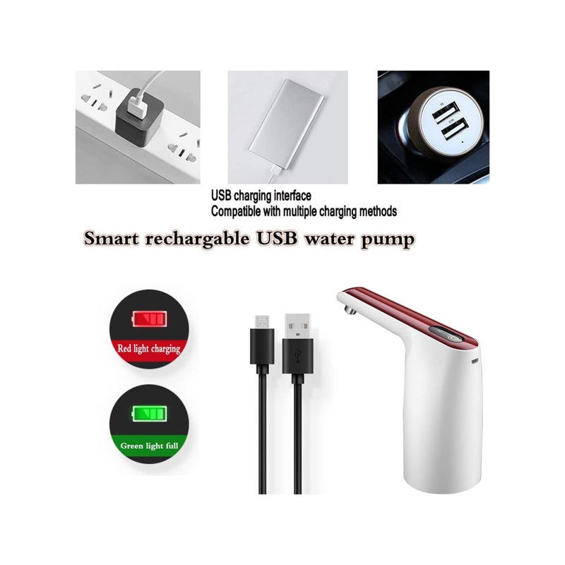 SOLARAE مضخة مياه كهربائية، مضخة مياه كهربائية محمولة عالمية سعة 2-5 جالون، مضخة مياه للشرب بشحن USB، مضخة زجاجة مياه أوتوماتيكية محمولة للاستخدام في المنزل والمطبخ والمكتب والتخييم - Image 3