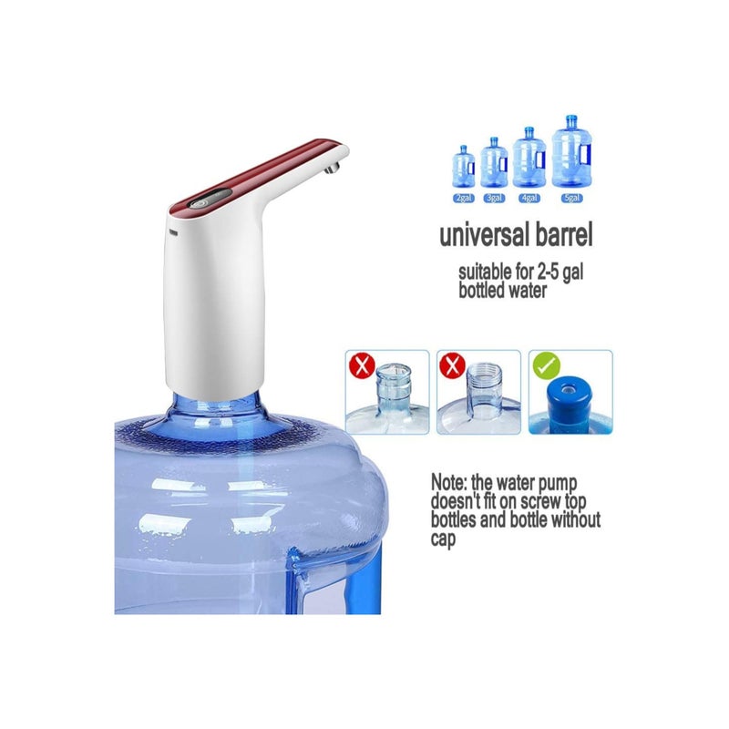 SOLARAE مضخة مياه كهربائية، مضخة مياه كهربائية محمولة عالمية سعة 2-5 جالون، مضخة مياه للشرب بشحن USB، مضخة زجاجة مياه أوتوماتيكية محمولة للاستخدام في المنزل والمطبخ والمكتب والتخييم - Image 2