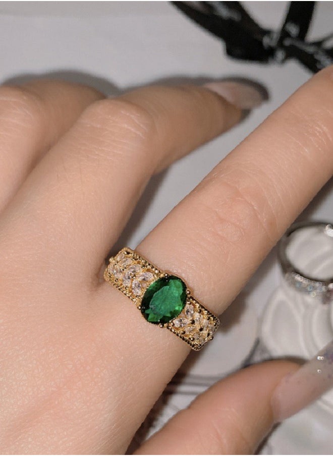 Beauenty - Fine Design Micropavé Corundum Ring with Zirconia Diamonds - 18k Plated - Image 1