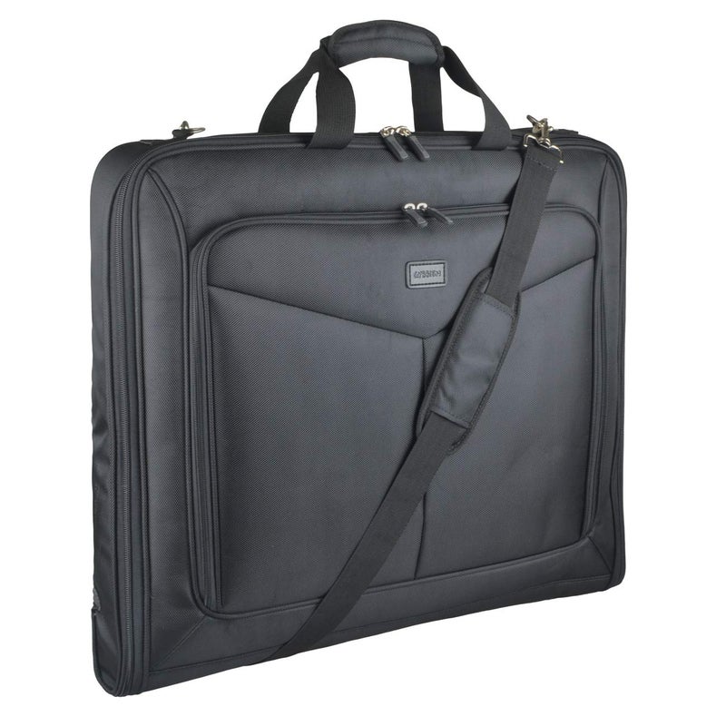 GYSSIEN Foldable Carry On Garment Bag Fit 3 Suits 44inch Suit Bag for Travel and Business Trips with Shoulder Strap