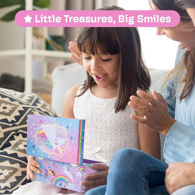 Jewelkeeper Jewelry Box for Girls, Cotton Candy Unicorn Musical Jewelry Boxes, The Beautiful Dreamer Tune and Spinning Unicorn Doll, Toys for Girls - Image 2