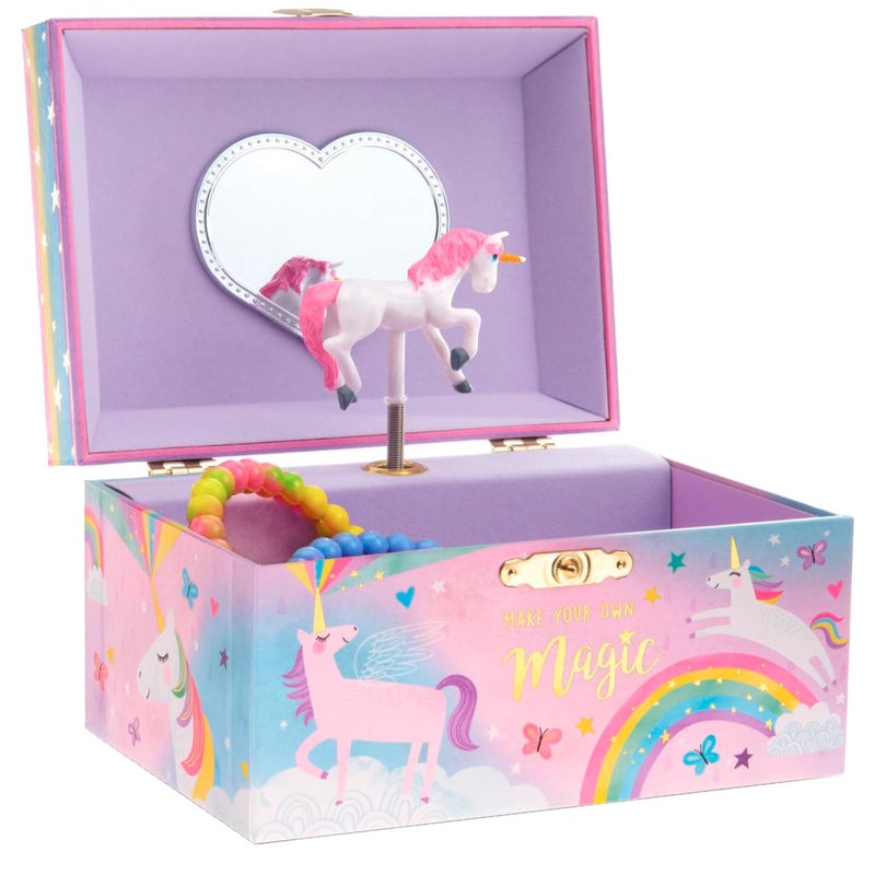 Jewelkeeper Jewelry Box for Girls, Cotton Candy Unicorn Musical Jewelry Boxes, The Beautiful Dreamer Tune and Spinning Unicorn Doll, Toys for Girls - Image 1