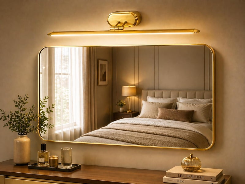 FILLISKA® 12 Watt Luxurious Gold Modern LED Picture/Dressing/Vanity/Bathroom/Mirror Light with 3 Step Light Mode & Adjustable Head (White, Warm White and Neutral White) (2 Year Warranty) - Image 1