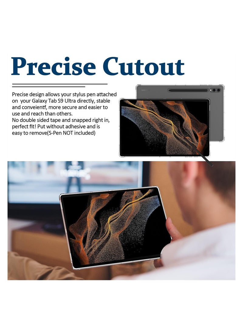 Excefore Compatible for Samsung Galaxy Tab S9 Ultra Tablet Case Clear, Soft TPU Ultra-Thin Cover, Full Coverage Air-Cushion Shockproof Protective Bumper Case, 14.6 inch 2023 - Image 4