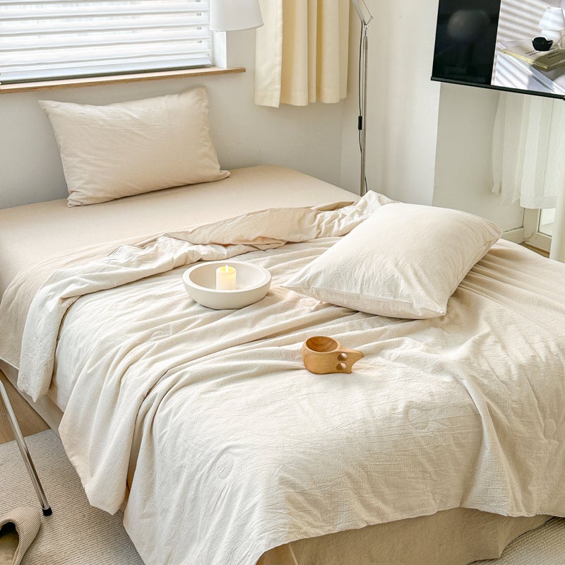 Japanese Style Pure Cotton Unprinted Washed Cotton Summer Quilt Good Product Soybean Fiber Summer Cool Quilt Summer Air Conditioned Quilt Summer Quilt - Image 5
