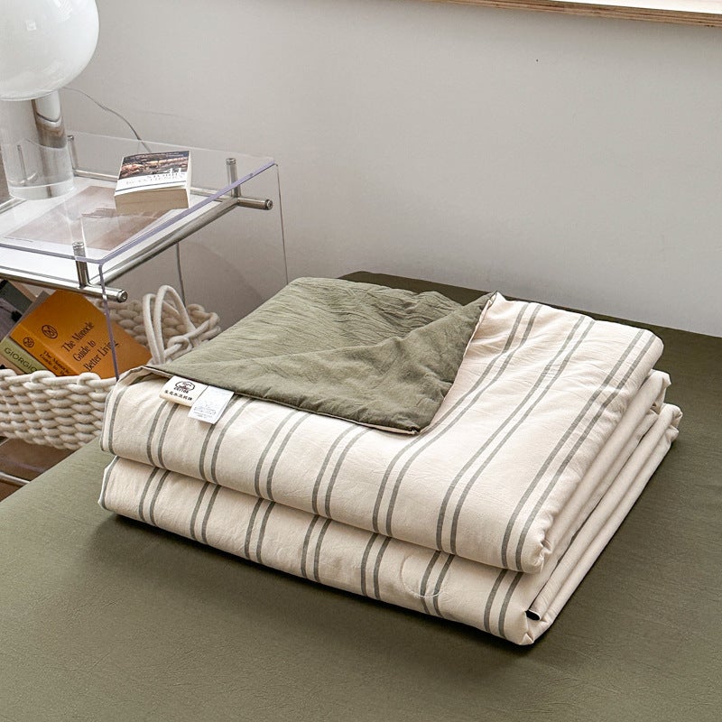 Japanese Style Pure Cotton Unprinted Washed Cotton Summer Quilt Good Product Soybean Fiber Summer Cool Quilt Summer Air Conditioned Quilt Summer Quilt - Image 3
