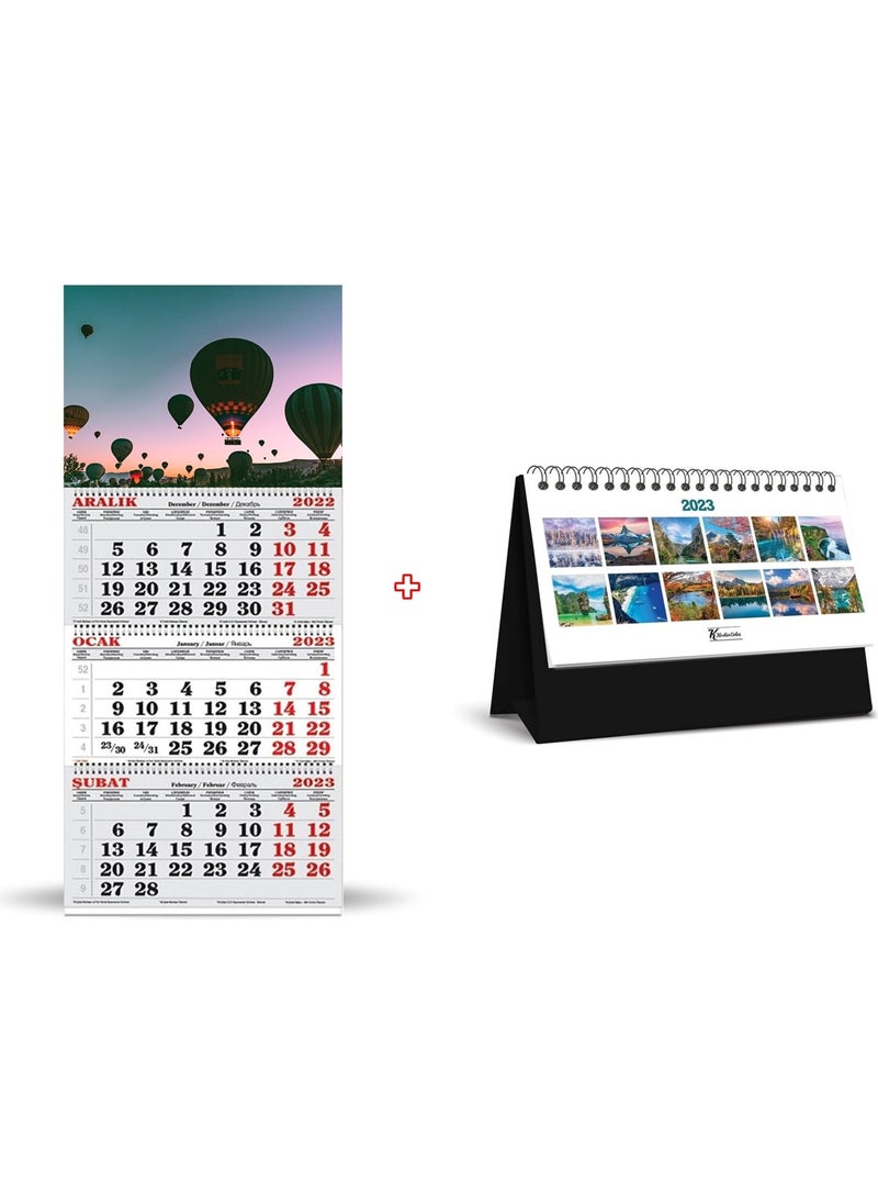 GENC DIJITAL BASKI - GENC DIGITAL PRINTING 2023 Gemci Calendar and MTP-804 Plastic Triangle Desk Calendar - Landscapes - Image 1