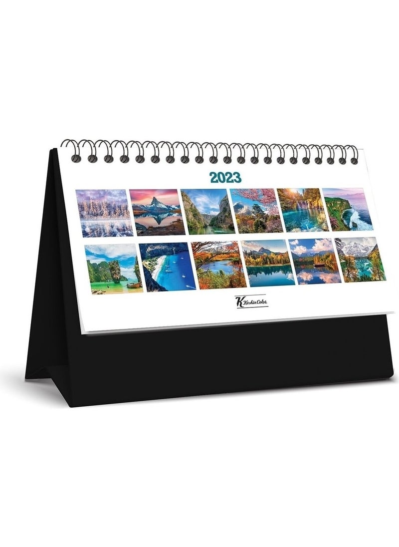 GENC DIJITAL BASKI - GENC DIGITAL PRINTING 2023 Gemci Calendar and MTP-804 Plastic Triangle Desk Calendar - Landscapes - Image 1