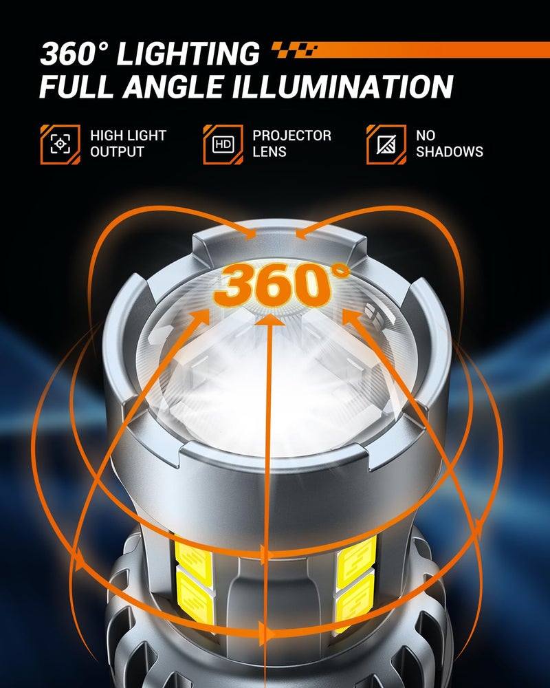 SEALIGHT 7443 7440 LED Bulb White Reverse Light, 7444na 7441 7444 T20 W21W LED Light Bulb with Projector for Backup Light,Tail Light,Brake Parking, Pack of 2 - Image 5