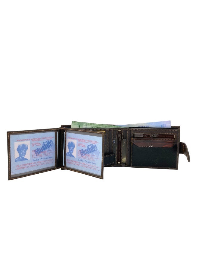 ليفراي محفظة "لافيري" (Laveri) من الجلد الطبيعي بتصميم مميز وحماية RFID - باللونين البني والأسود - Image 3