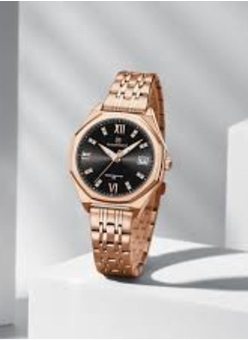 NAVIFORCE - NF5052 Elegant Rose Gold Stainless Steel Men's Watch – Black Dial Design - Image 1