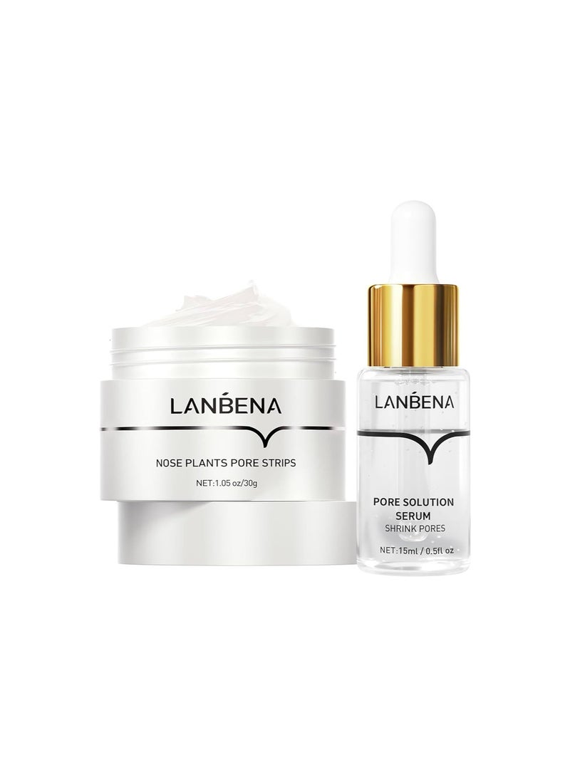 LANBENA شرائح مسام الأنف من لانبينا، 30 جرام، 60 قطعة، مصل علاج المسام، تقليص المسام، مجموعة من قطعتين - Image 1