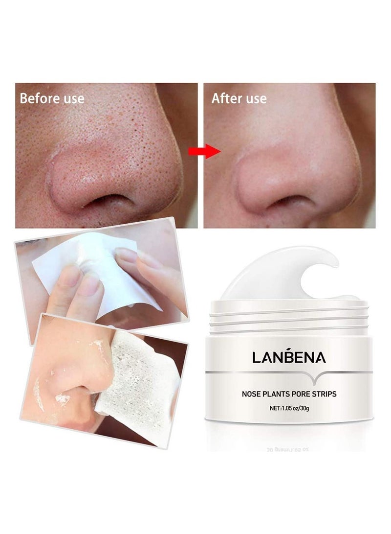 LANBENA شرائح مسام الأنف من لانبينا، 30 جرام، 60 قطعة، مصل علاج المسام، تقليص المسام، مجموعة من قطعتين - Image 4