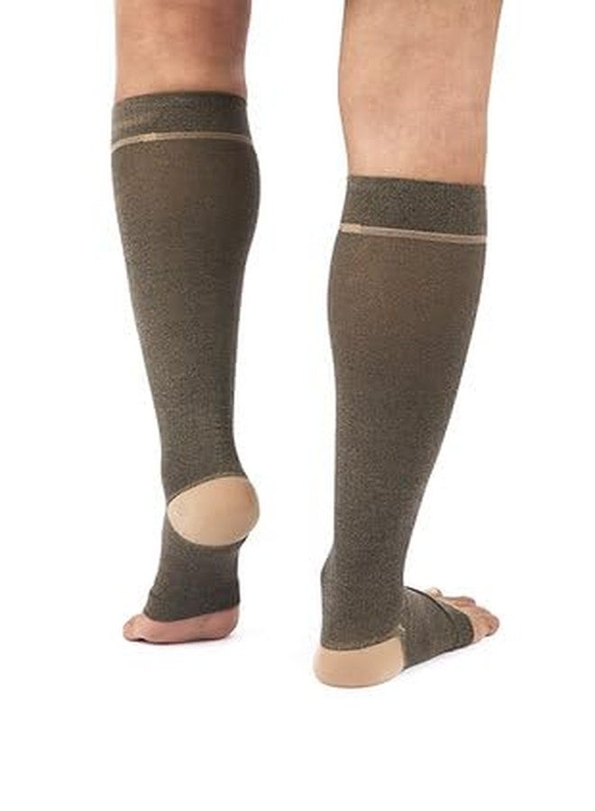 FederFlex Class 2 Compression Stockings - Open Toe | Knee Length | Medium | Black - Image 4