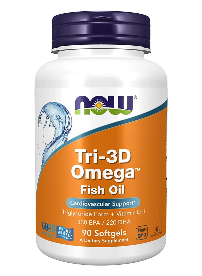 now Foods Tri-3D Omega 1000Mg 330-220 Softgels 90'S  - Image 1