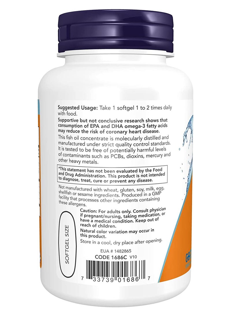now Foods Tri-3D Omega 1000Mg 330-220 Softgels 90'S  - Image 3