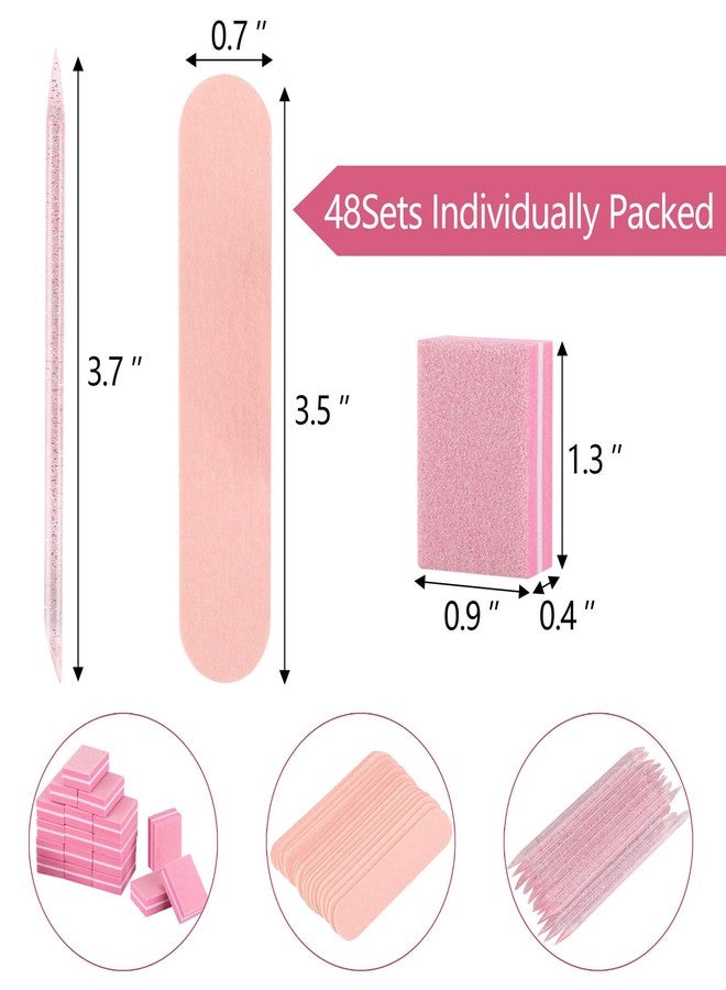 acDesign 48 Sets Disposable Manicure Kit, Individually Package Nail Kit,Manicure Set with Mini Nail File,Mini Nail Buffer,Nail Stick for Salon Home - Image 2