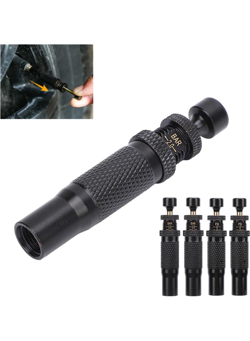 JOUDIYA 4PCS Adjustable Auto Stop Tire Deflator Valve Kit, Screw On Tyre Tool 10 to 30 PSI Range Automatic Tire Deflators for Vehicle - Image 1