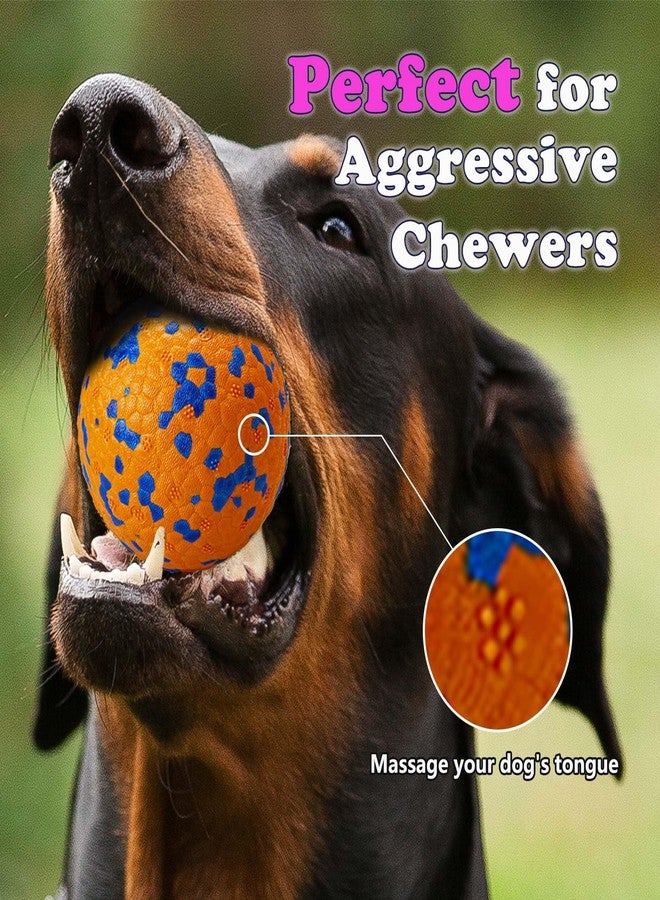 POUPUA Dog Ball Toys Dog Tennis Ball for Aggressive Chewers Indestructible Bouncy Lightweight Water Toy Fetch Ball for Large Medium and Small Dog - Image 5