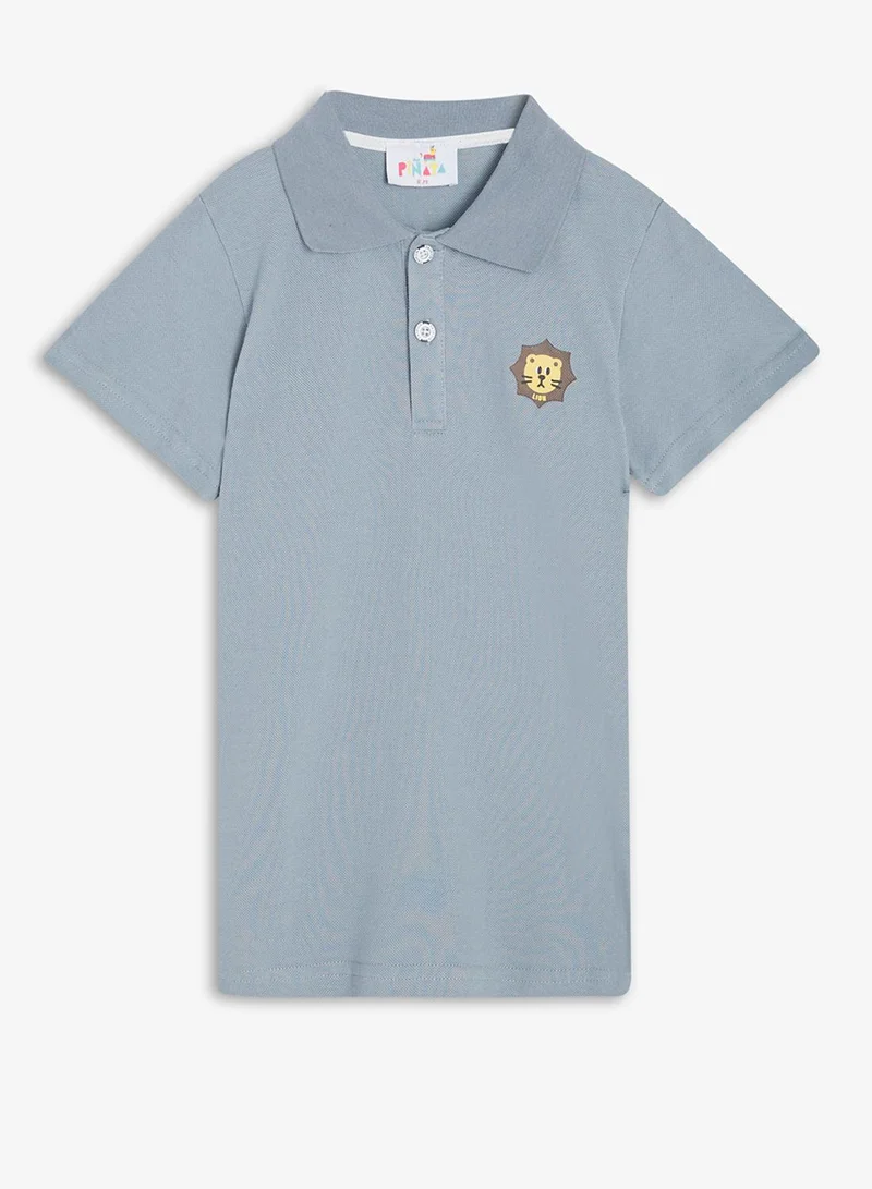 Pinata Cute Lion Print Cotton Polo Tshirt
