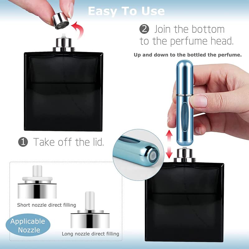 VEHTRI Vehtri Portable Mini Perfume Refillable Atomizer Container Portable Perfume Spray Bottle Travel Perfume Scent Pump Case Fragrance Empty Spray Bottle for Traveling and Outgoing 5 ml  - Image 4