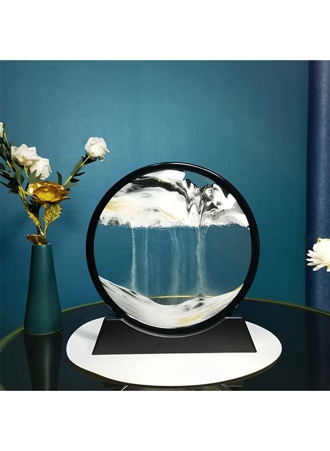 Large Blue Timer Sand Art Decor Modern Tabletop Accent For Home Office - Image 3